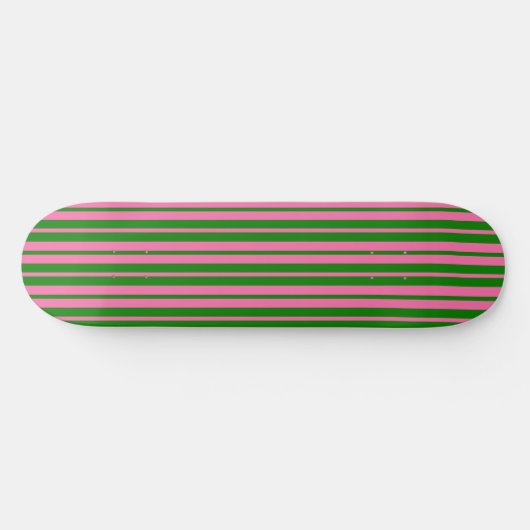 Skateboard Pink Green Stylish Stripes Pattern Design  (Horz)