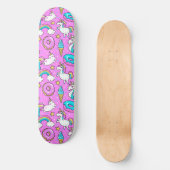Skateboard Pink Kitschy glittery drôle licorne et chaton (Recto)