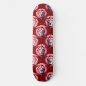 Skateboard Pink Lion Head Animal Pattern Design Red  (Recto)