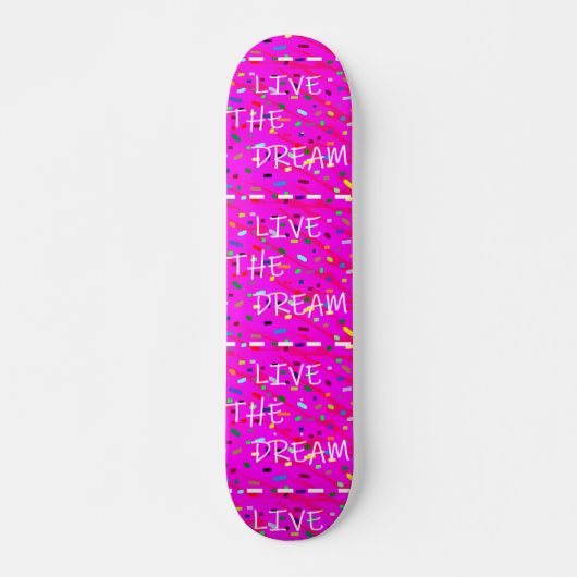Skateboard Pink live le design de texte de rêve (Devant)