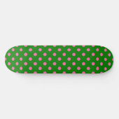 Skateboard Pink On Green Polka Dots Pattern Design  (Horz)