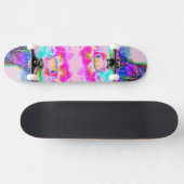 Skateboard Pink Poppy rose et blanc à petits pois (Horz)