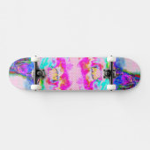 Skateboard Pink Poppy rose et blanc à petits pois (Horz)