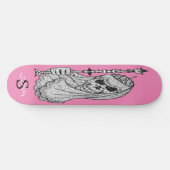 skateboard Pink SMILING GIRLY Skull (Horz)