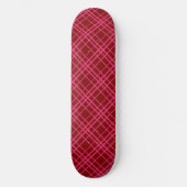 Skateboard Pink Sur Maroon Rouge Tartan Plaid Design Motif (Recto)