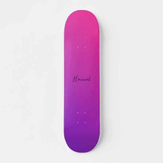 Skateboard Pink violet dégradé Personnalisé (Devant)