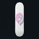 Skateboard Pink violet magique Unicorn Imaginaire<br><div class="desc">licorne magique aux cheveux roses et violets décorée d'étoiles dorées éparpillées.</div>