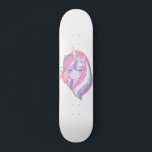Skateboard Pink violet magique Unicorn Imaginaire<br><div class="desc">licorne magique aux cheveux roses et violets décorée d'étoiles dorées éparpillées.</div>