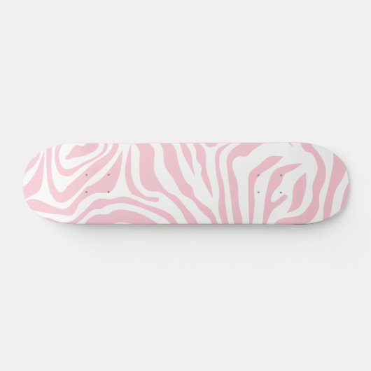 Skateboard Pink Zebra Stripes Wild Animal Print Zebra Pattern (Horz)