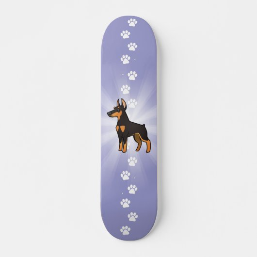 Skateboard Pinscher de dobermann de bande dessinée (oreilles (Devant)