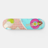 Skateboard Piscine fille en bikini été (Horz)
