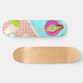 Skateboard Piscine fille en bikini été (Horz)