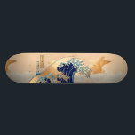 Skateboard PixDezines Vintage, grande vague, Hokusai 葛 飾 北 斎<br><div class="desc">PixDezinves Vintage d'art japonais avec un faux accent or. La Grande Vague de Kanagawa est l'une des plus connues au monde. L'artiste,  Hokusai,  1832 (période Edo). Représentation d'okinami comme les grandes vagues,  PAS le tsunami.  Numériquement amélioré par PixDezines.Copyright © 2008-2014 PixDezines.com™ et PixDezines™ sur zazzle.com</div>