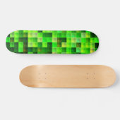 Skateboard Pixels de jeu vidéo Motif Carré vert (Horz)