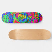 Skateboard Pizza Rainbow Neon (Horz)