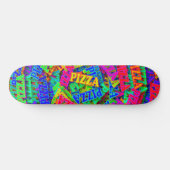 Skateboard Pizza Rainbow Neon (Horz)