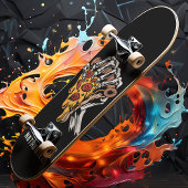 Skateboard Pizza Skeleton Nom personnalisé