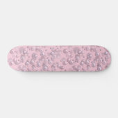 Skateboard Placers de perles blanches roses sur velours rose (Horz)