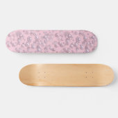 Skateboard Placers de perles blanches roses sur velours rose (Horz)
