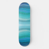 Skateboard Plage Côtière Vagues Salées Sur Turquoise (Recto)