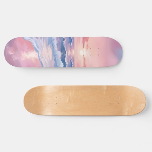 Skateboard Plage Cotton Candy | Peinture des vagues de l'océa (Horz)