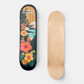 Skateboard Plage de Paradis tropical et l'art des fleurs (Recto)
