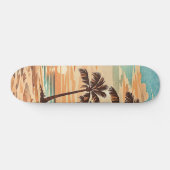 Skateboard plage moderne milieu de siècle Hawaii coucher de s (Horz)