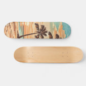 Skateboard plage moderne milieu de siècle Hawaii coucher de s (Horz)