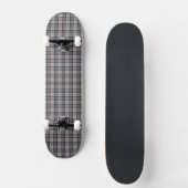Skateboard Plaid de pixel dans le gris avec la rayure rouge (Recto)
