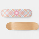 Skateboard Plaid Monogramme personnalisé / Motif Tartan (Horz)