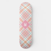 Skateboard Plaid Monogramme personnalisé / Motif Tartan (Recto)