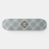 Skateboard Plaid Monogramme personnalisé / Motif Tartan (Horz)