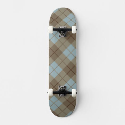 Skateboard Plaid polarisé dans le bleu et le brun (Recto)
