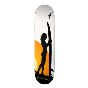 Skateboard planche à roulettes 2 de plage de coucher du
