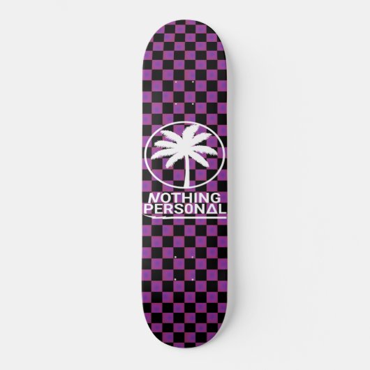 Skateboard Planche à roulettes à carreaux avec dégradé noir e (Recto)