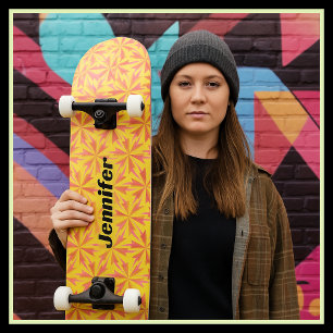 Skateboard Planche à Roulettes à Motif Géométrique de Style M