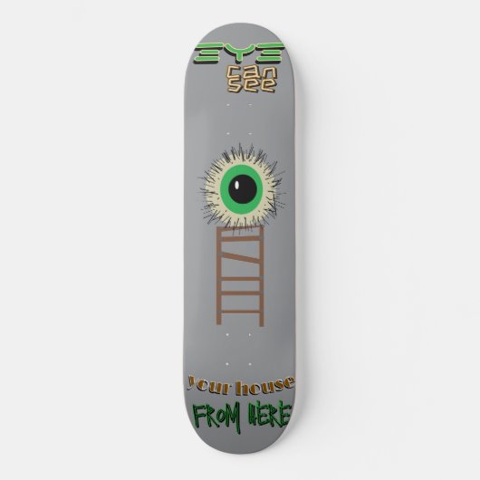 Skateboard Planche à roulettes à œil vert effrayant (Recto)