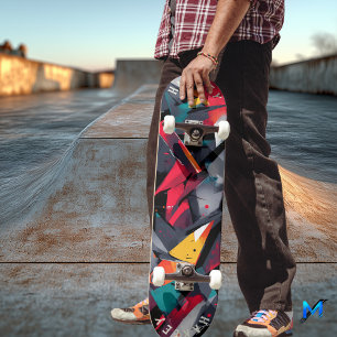 Skateboard Planche à roulettes abstraite géométrique - Art mo