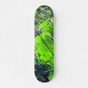 Skateboard Planche à roulettes abstraite grunge jungle vert n