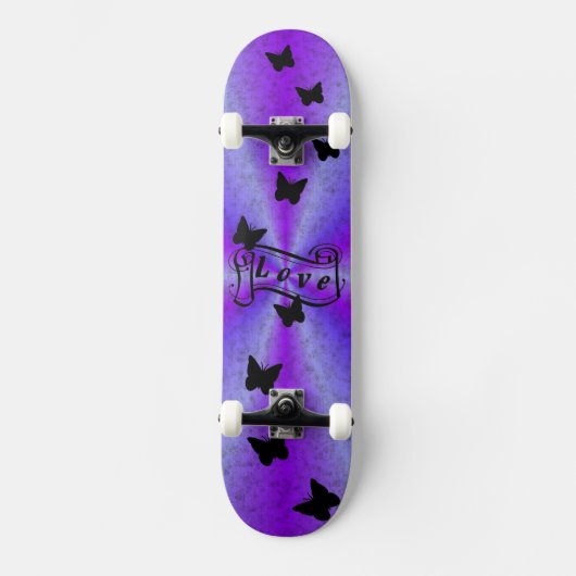 Skateboard Planche à roulettes Amour sur arc-en-ciel avec pap (Recto)