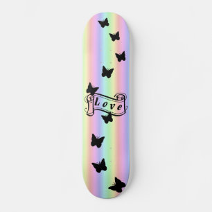 Skateboard Planche à roulettes Amour sur arc-en-ciel avec pap