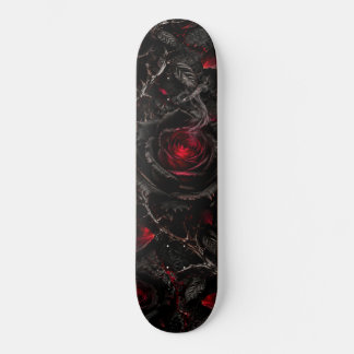 Skateboard Planche à roulettes aux roses gothiques noires et