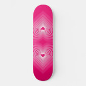 Skateboard Planche à roulettes avec Cœurs - Rose (Recto)