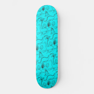 Skateboard Planche à roulettes avec dinosaures.