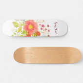 Skateboard Planche à roulettes avec fleurs d'été (Horz)