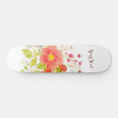 Skateboard Planche à roulettes avec fleurs d'été (Horz)