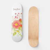 Skateboard Planche à roulettes avec fleurs d'été (Recto)