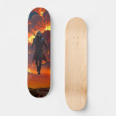 Skateboard Planche à roulettes avec Ninja et Feu (Recto)