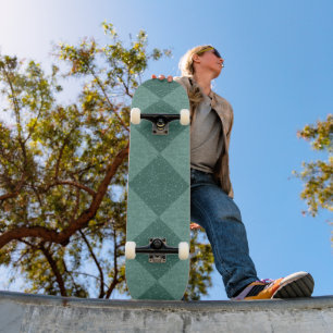 Skateboard Planche à roulettes BLEUE RÉTRO GÉOMÉTRIQUE