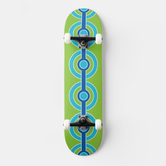 Skateboard Planche à roulettes Blue / Green Circles (Recto)